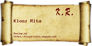 Klosz Rita névjegykártya